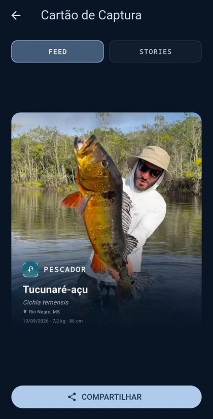 Cartão de captura de um tucunaré-açu