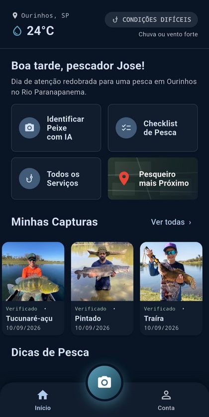 Tela inicial do PescadorBR